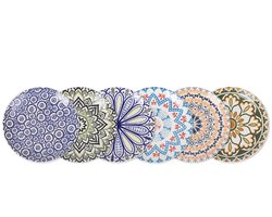 La Mediterránea | Japanse Serveerschalen van Porselein – 6-delig – 20 cm – Assorti Kleuren