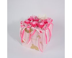 La Roselle Amsterdam Bloemenbox met 9 Kunstrozen en Orchidee – Roze Rozenbox Cadeau