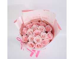 La Roselle Amsterdam Zomer Rozenboeket – Geurende Kunstrozen in Geschenkverpakking – Lichtroze