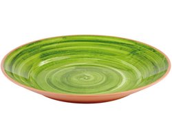LA VIDA Ø 32 x 35 cm groen melamine bord/dienblad - kookgerei - servies