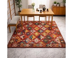 Laagpolig Tapijt - Vloerkleed Woonkamer - Interieur Decoratie - Wasbaar en Onderhoudsvriendelijk - 200 x 300 cm - Veelkleurig