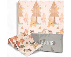 Laavir® Opvouwbare Baby Speelmat 200×150 cm – Dubbelzijdig Dierenontwerp – Foam – Inclusief Opbergtas – Waterafstotend & Antislip