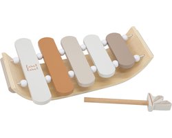 Label Label Xylophone Nougat - Houten Muziekinstrument - Xylofoon met Stokje - Stimuleert Muzikaliteit en Motoriek - Vanaf 12 Maanden Nougat