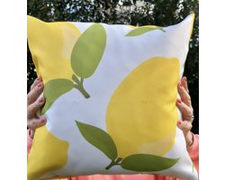 LABEL-R Buitenkussen citroen wit