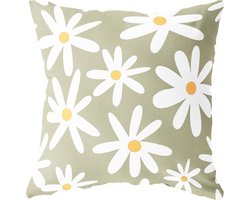 LABEL-R Buitenkussen margrietjes groen