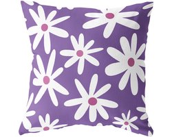 LABEL- R Buitenkussen margrietjes paars