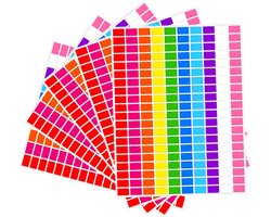 Label Stickers kleine Rechthoek - 19x13MM - 1000 gekleurde stickers voor Journal, Agenda, Sortering, Codering, Organiseren & Herkenning - Kleurcode labels