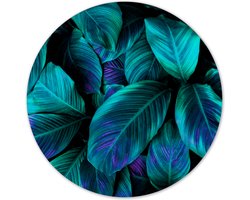 Label2X - Muurcirkel green purple plant - Ø 12 cm - Forex - Multicolor - Wandcirkel - Rond Schilderij - Muurdecoratie Cirkel - Wandecoratie rond - Decoratie voor woonkamer of slaapkamer