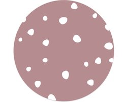 Label2X Muurcirkel kids dots oudroze - Ø 12 cm / Forex - Wandcirkel kids dots - Wandcirkel kinderkamer - Wandcirkel rond - Wanddecoratie woonkamer - Wandcirkel - Muurcirkel binnen - Wandbord rond - Muurcirkel - WallCircle