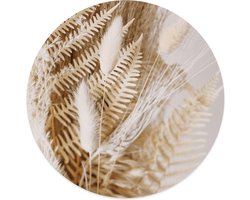 Label2X - Muurcirkel - Pluim - Ø 140 cm - Forex - Wandcirkel bloem - Bloemen - Wandcirkel natuur - Wandcirkel rond - Wanddecoratie woonkamer - Wandcirkel - Muurcirkel binnen - Wandbord rond - Muurcirkel - WallCircle