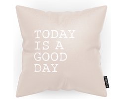 Label2X sierkussen today is a good day beige 50 x 50 cm / Binnen