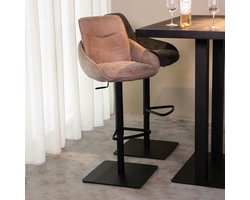 LABEL51 Beauty Barkruk - Bruin - Stof - Zithoogte 56-82 - Kruk - - Draaibaar