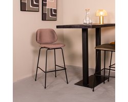 LABEL51 Bello Barkruk - Bruin - Velvet - Hoog - Kruk -