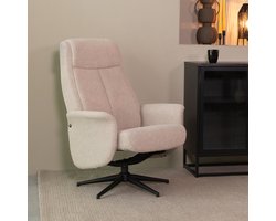 LABEL51 Bergen Fauteuil - Naturel - Stof - Excl. Hocker - - - Met Armleuning