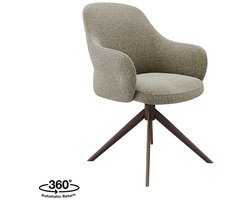 LABEL51 Bern Eetkamerstoel - Bruin - Royal Stof - Brons Metalen Frame - Stoel - Normale eetkamerstoel - Met Armleuning