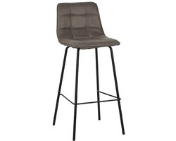 LABEL51 Bistro Barkruk - BRUIN - Stof - Hoog - Kruk -