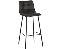 LABEL51 Bistro Barkruk - GRIJS - Stof - Hoog - Kruk -