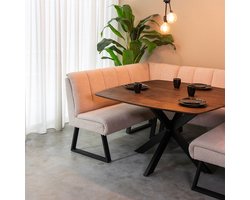 LABEL51 Blake Eetkamertafel - BRUIN - Hout - 130 cm - Rond