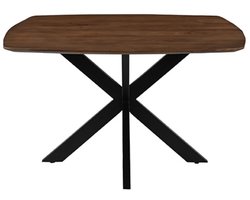 LABEL51 Blake Eetkamertafel - BRUIN - Stof - 130 cm - Rond