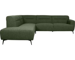 LABEL51 Bolzano Hoekbank - Groen - Stof - Links - - - Met Armleuning