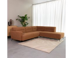 LABEL51 Bolzano Hoekbank - ORANJE - Stof - Rechts Voorstaand - - - Met Armleuning