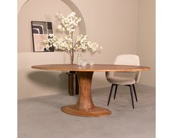 LABEL51 Craft Eetkamertafel - Bruin - Hout - 200 cm - Ovaal