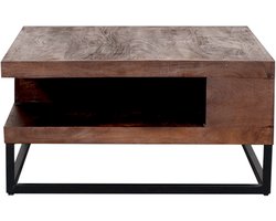 LABEL51 Cube Salontafel - Bruin - Stof - 80 cm
