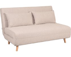 LABEL51 Double Slaapbank - Naturel - Stof - Double | Naturel Poot - -
