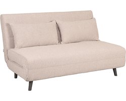 LABEL51 Double Slaapbank - Naturel - Stof - Double | Zwarte Poot - -