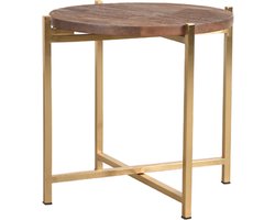LABEL51 Dox Bijzettafel - Bruin - Hout - 40 cm Goud