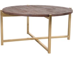 LABEL51 Dox Salontafel - Bruin - Hout - 70 cm - Goud