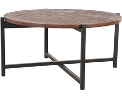 LABEL51 Dox Salontafel - BRUIN - Stof - 70 cm - Zwart