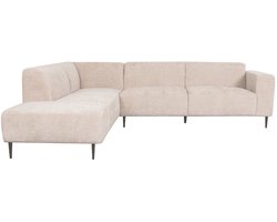 LABEL51 Eden Hoekbank - Naturel - Velvet - Links - - - Met Armleuning