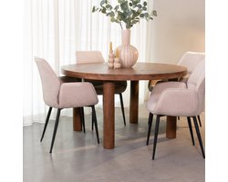 LABEL51 Elly Eetkamertafel - Bruin - Hout - 140 cm - Rond
