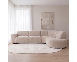 LABEL51 Evito Hoekbank - Naturel - Velvet - Hoekbank Rechts - -