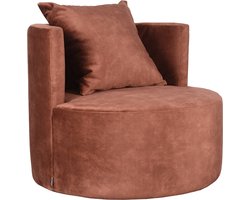 LABEL51 Evy Fauteuil - Oranje - Velvet - 90 cm - -