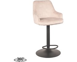 LABEL51 Fender Barkruk - Naturel - Velvet - Zithoogte 64-84 - Kruk -