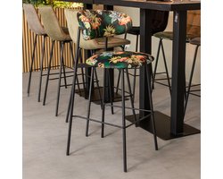 LABEL51 Ferry Eetkamerstoel - Groen - Velvet - Zithoogte 78 - Stoel -