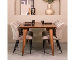 LABEL51 Fly Eetkamertafel - Bruin - Hout - 160x90 cm