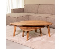 LABEL51 Gregg Salontafel - Naturel - Stof - 110 cm