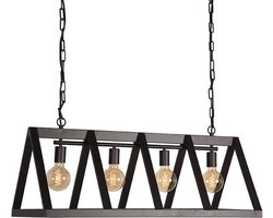 LABEL51 - Hanglamp Roof Zwart Staal 4-lamps 95x35x38 cm