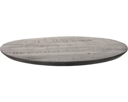 LABEL51 I_Tafelblad Sloppy Edge Eetkamertafel - Zwart - Hout - 70 cm - Rond Sloppy