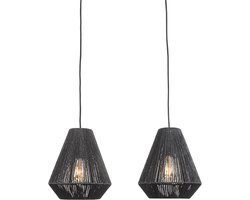 LABEL51 Ibiza Hanglamp - ZWART - Stof - 2-Lichts
