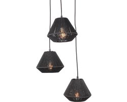 LABEL51 Ibiza Hanglamp - Zwart - Stof - 3-Lichts