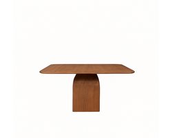 LABEL51 Ingo Eetkamertafel - BRUIN - Stof - 130 cm - Rond