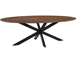 LABEL51 James Eetkamertafel - BRUIN - Hout - 210 cm - Ovaal