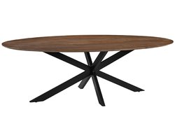 LABEL51 James Eetkamertafel - BRUIN - Hout - 240 cm - Ovaal