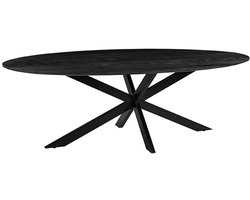 LABEL51 James Eetkamertafel - Zwart - Hout - 240 cm - Ovaal