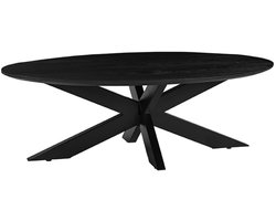 LABEL51 James Salontafel - Zwart - Hout - 130 cm - Ovaal
