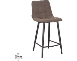 LABEL51 Jelt Barkruk - Bruin - Boucle - Zithoogte 65 - Kruk - Normale eetkamerstoel
